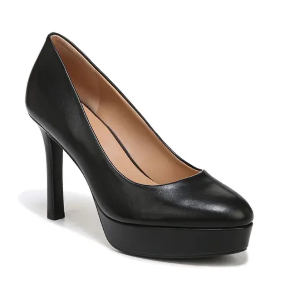 Naturalizer Black Leather Platform Pumps 7